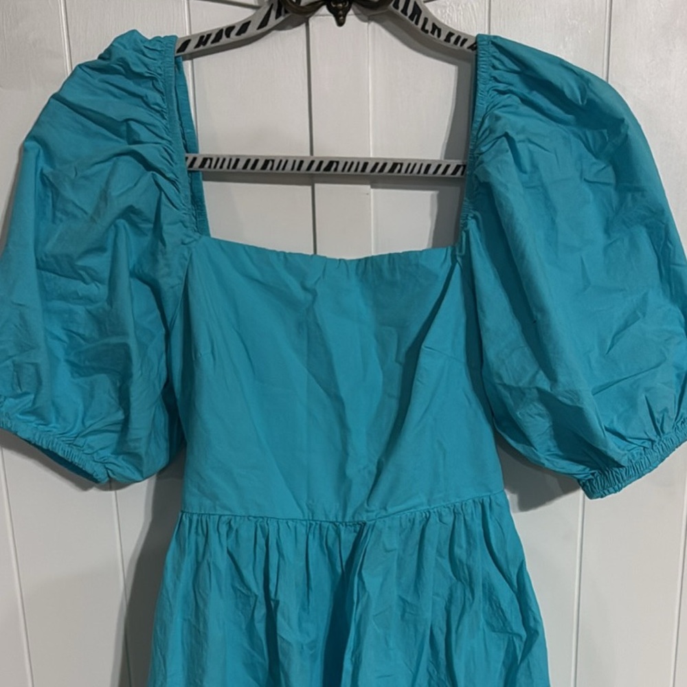 Blue Puff Sleeve Dress